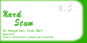 mark stum business card